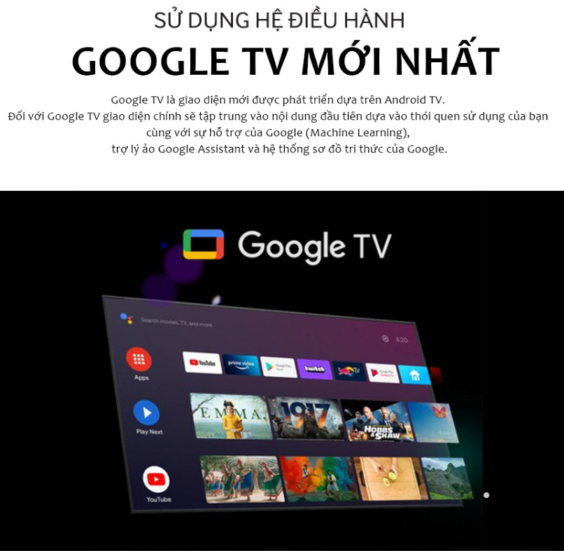 TV Coex 55UT7000XG sử dụng hệ điều hành google với kho ứng dụng khổng lồ