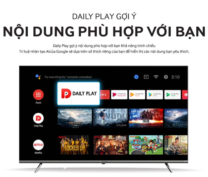 TV Coex 55UT7000XG có tính năng Daily play đề xuất nội dung theo sở thích khách hàng