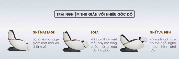 Điều chỉnh nhiều tư thế massage khác nhau