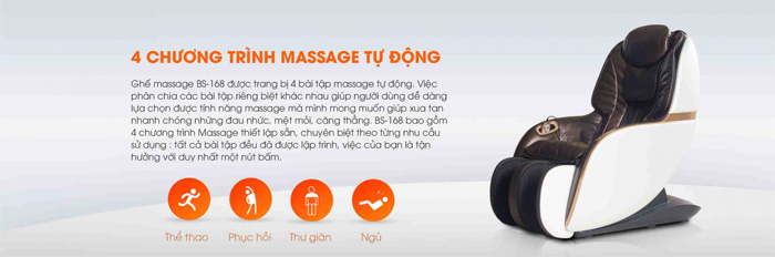 Thiết bị nổi bật với 4 chương trình massage tự động