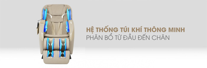 Túi khí phân bổ khắp từ cổ đến chân