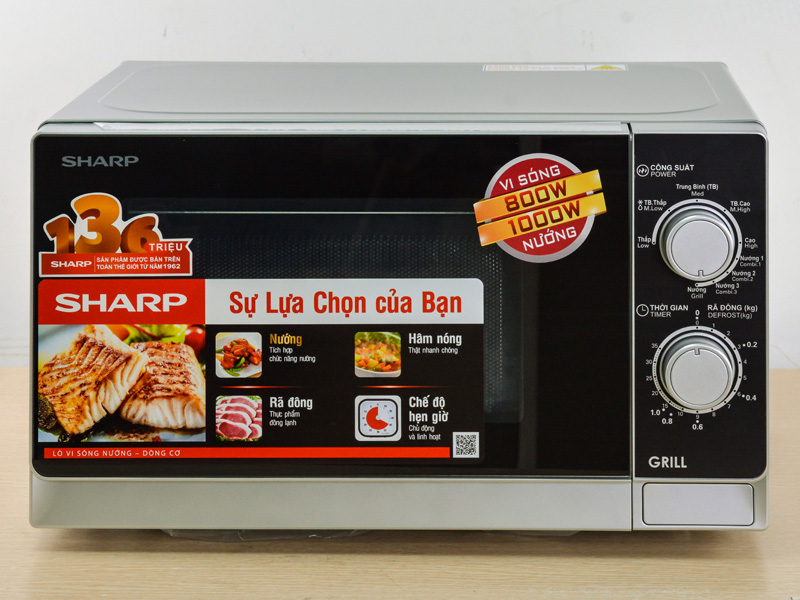 lò vi sóng Sharp 20 lít R G222VN vận hành với công suất cao