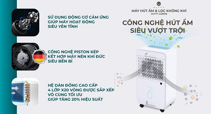 Công nghệ hút ẩm vượt trội