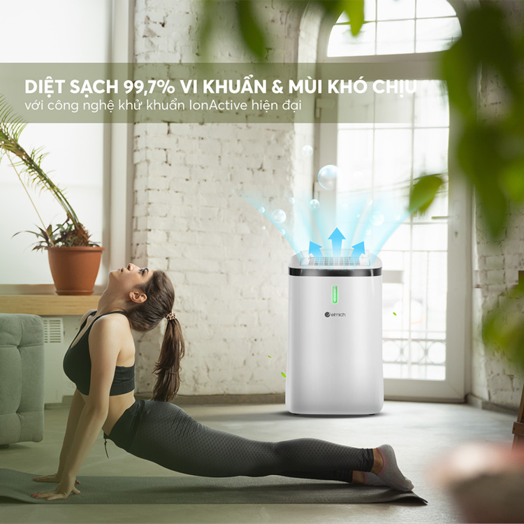 Máy hút ẩm không khí Elmich DE-3922 sử dụng công nghệ khử khuẩn IonActive