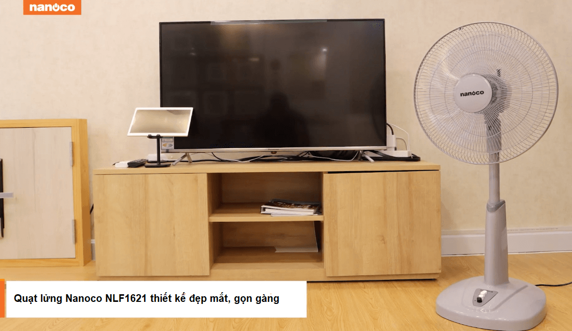 Quạt lửng Nanoco NLF1621 sở hữu thiết kế gọn gàng