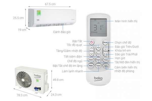 Beko Inverter 1 HP RSVC09VT