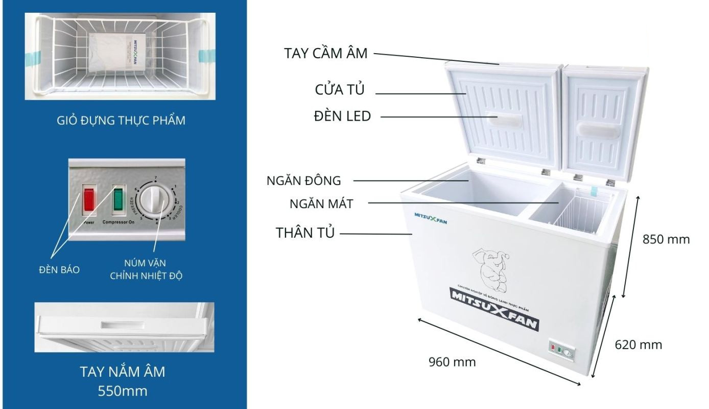 Tủ đông mát MitsuXfan MF2-288FW2
