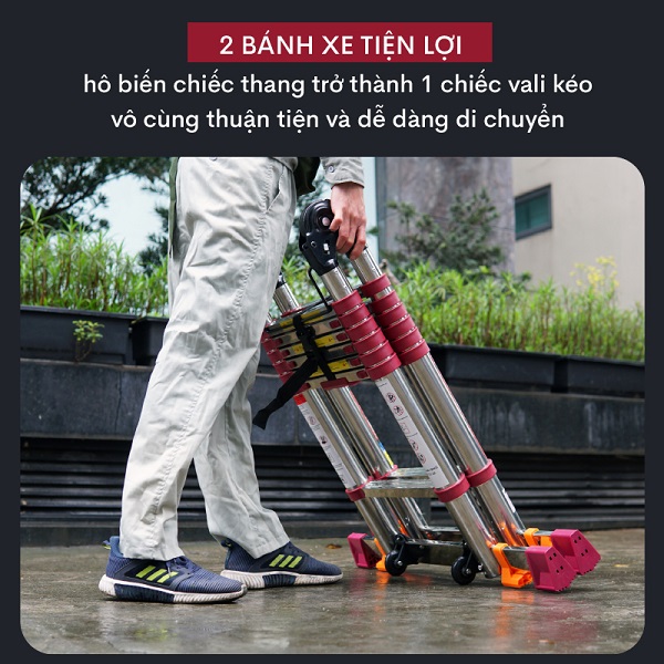 Thang inox rút gọn chữ A FujiHome TLA08IR