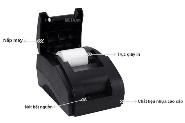 Máy in hóa đơn Xprinter XP-T58IIH với thiết kế nhỏ.