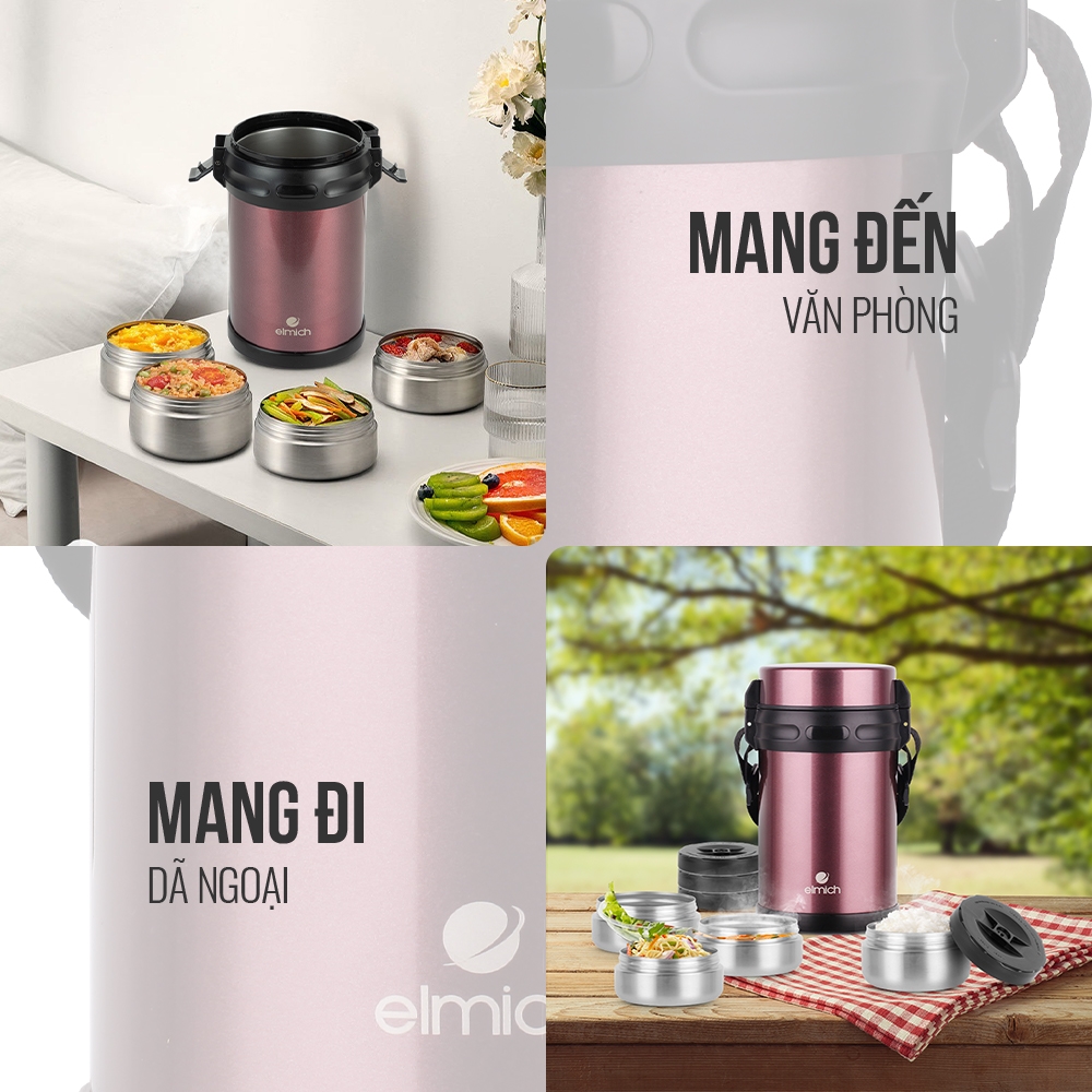Hộp cơm giữ nhiệt văn phòng inox 304 Elmich EL8294