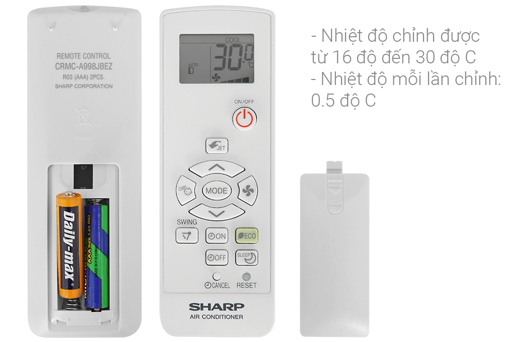 Máy lạnh Sharp AH-X10ZEW đi kèm điều khiển từ xa