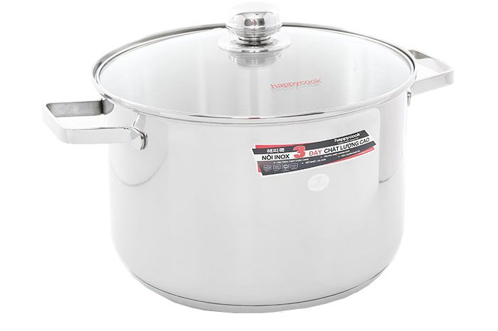 Nồi inox 3 đáy nắp kiếng 28cm Happy Cook NC-28G