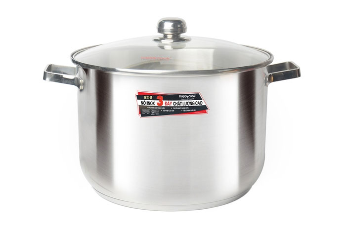 Nồi inox 3 đáy nắp kiếng 32cm Happy Cook NC-32G