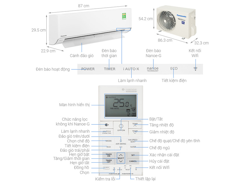 Tổng quan máy lạnh Panasonic CU/CS-XU12ZKH-8