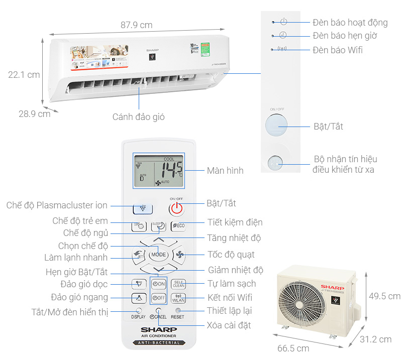 Máy lạnh Sharp Inverter 1HP AU/AH-XP10YHW