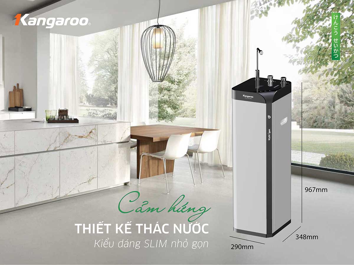 máy lọc nước Kangaroo KG10A10S có thiết kế hiện đại, dễ kê đặt ở nhiều không gian