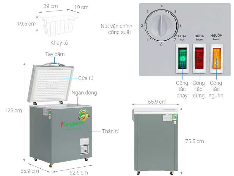 Tủ đông Kangaroo KGFZ150NG1