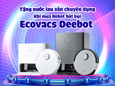 Mua robot hút bụi Ecovacs tặng nước lau sàn  Mua robot hút bụi Ecovacs tặng nước lau sàn