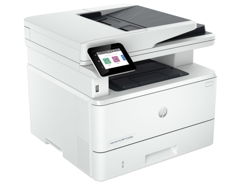 Máy in HP LaserJet Pro MFP 4103FDN (2Z628A) có thiết kế nhỏ gọn, hiện đại