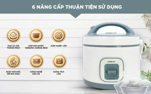 Nồi cơm điện cơ 1.8 lít Coex CR-3418