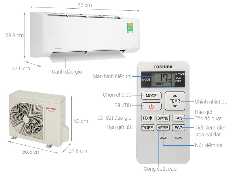 Máy lạnh Toshiba Inverter 1 HP RAS-H10Z1KCVG-V/RASH10Z1ACVG-V