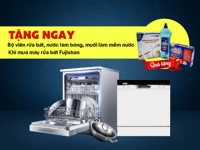 Tặng bộ viên rửa bát, nước làm bóng, muối làm mềm nước 2kg Quà tặng máy rửa bát