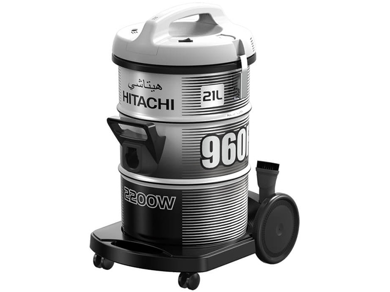 Máy hút bụi Hitachi CV-960F có bánh xe giúp dễ dàng di chuyển