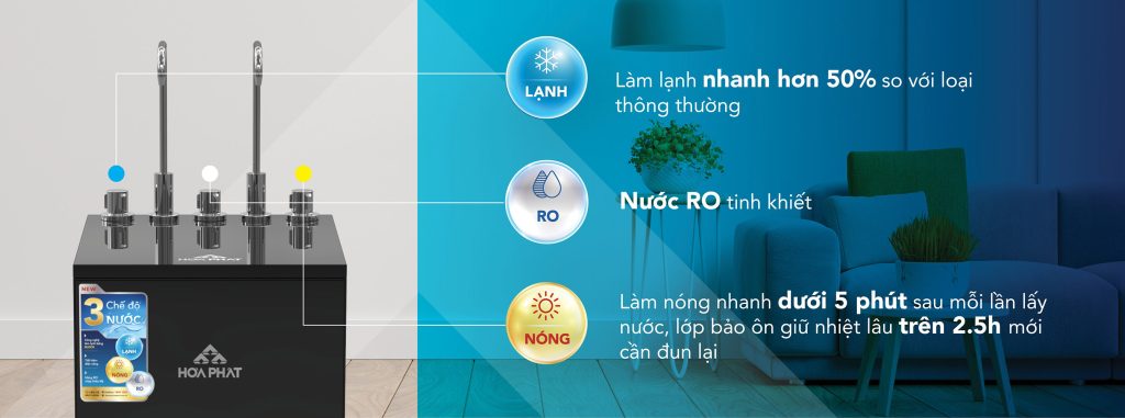 Máy lọc nước RO nóng lạnh Hòa Phát HWBS2A1021