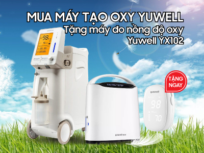 Tặng máy đo nồng độ oxy khi mua máy tạo oxy Yuwell Tặng máy đo nồng độ oxy khi mua máy tạo oxy Yuwell