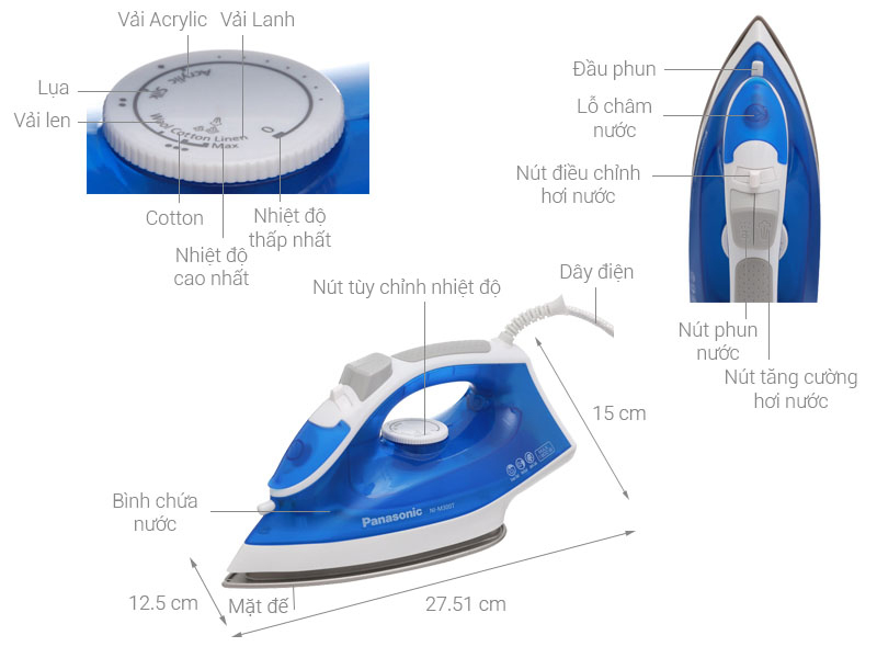 Bàn ủi hơi nước Panasonic NI-M300TARA