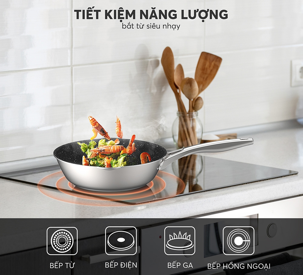 Chảo chống dính Inox liền khối Hera EL-8273