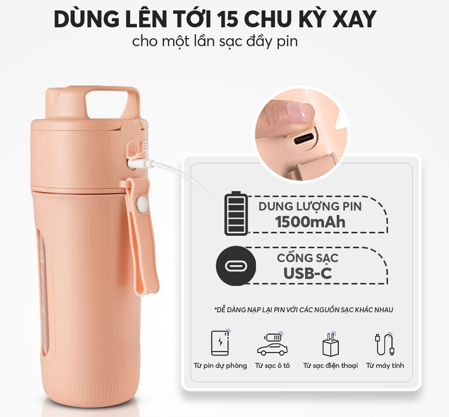 Máy xay sinh tố dùng pin ELmich