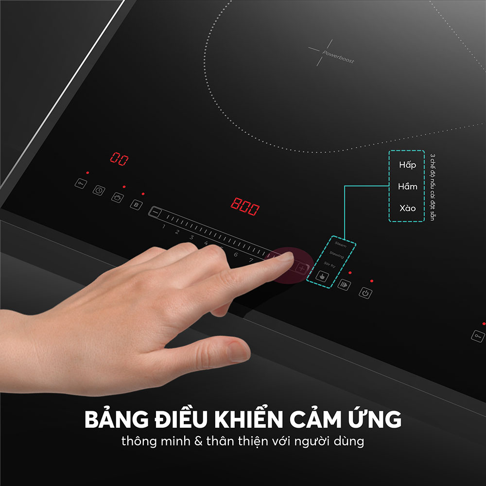 Bếp từ ICE-3495OL của Elmich được trang bị bảng điều khiển điện tử,