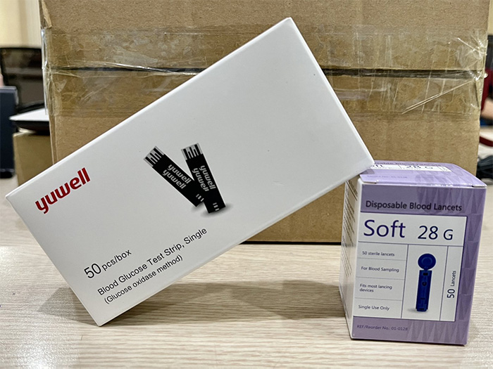 Ảnh thực tế que thử đường huyết Yuwell 710 (Y330)
