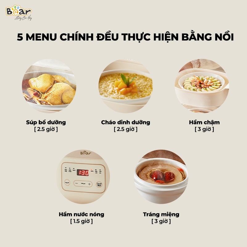 Nồi nấu chậm Bear SB-NNC16 (1.6 lít)