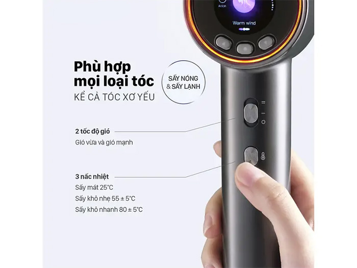 Máy sấy tóc ion âm Halio Hypersonic Hair Dryer Space Grey