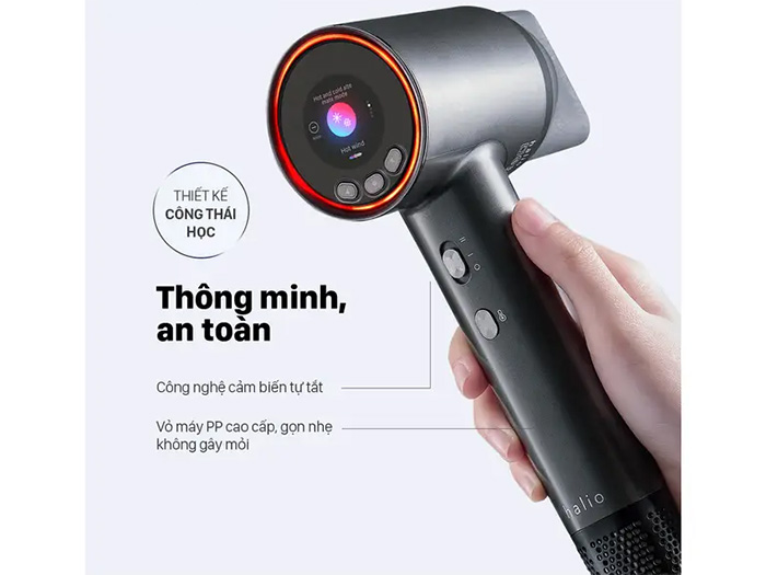 Máy sấy tóc ion âm Halio Hypersonic Hair Dryer Space Grey