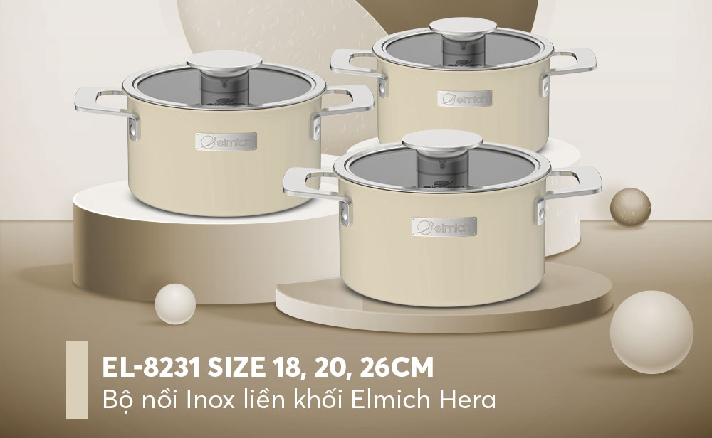 Bộ nồi inox liền khối Elmich Hera EL-8231