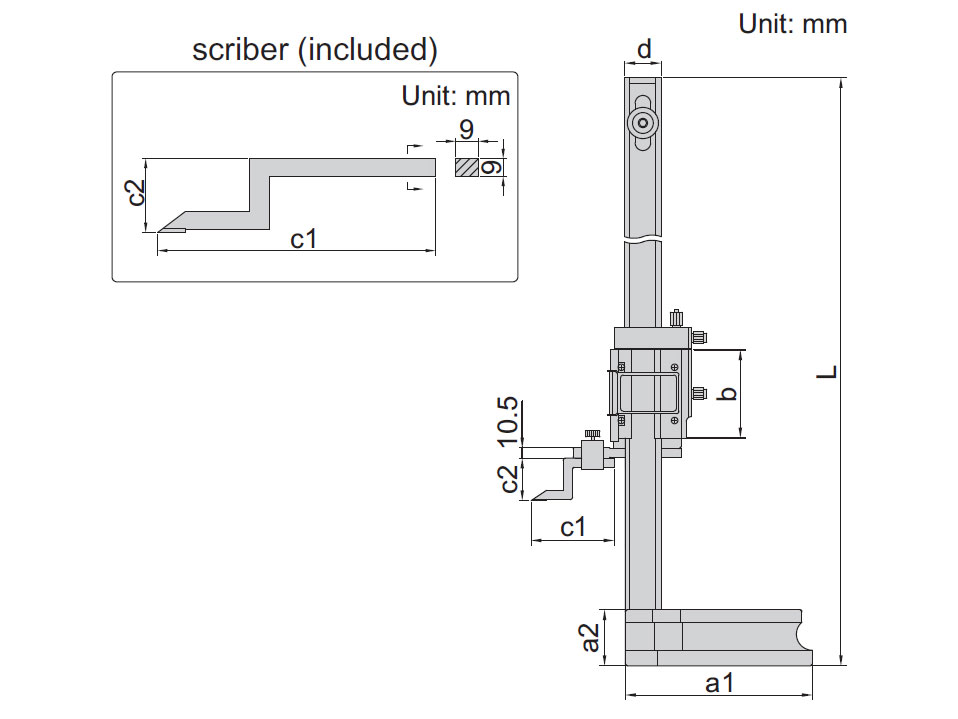 Thước đo cao cơ khí Insize 1250-300