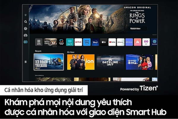 Tivi QLED QA50Q63CAKXXV của Samsung có kho ứng dụng giải trí đa dạng