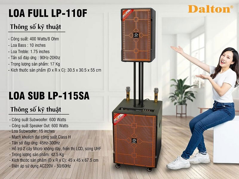 Loa nhạc sống Dalton LP-110F và loa sub Dalton LP-115SA