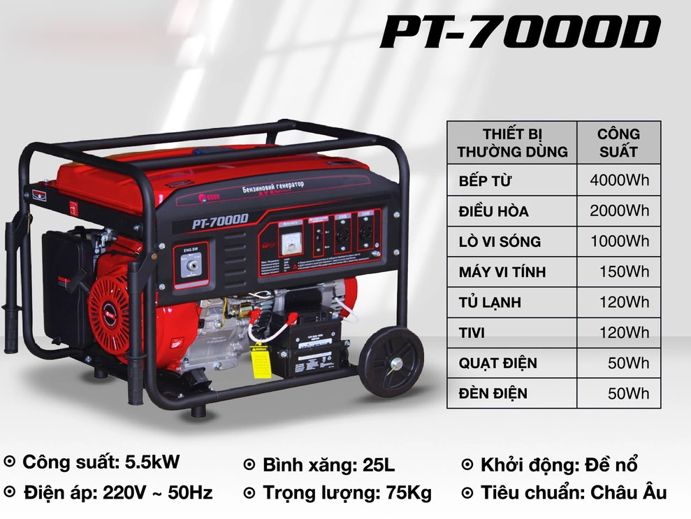 Máy phát điện Edon PT-7000D