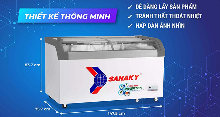 Tủ đông kính lùa Sanaky Inverter VH 899K3A