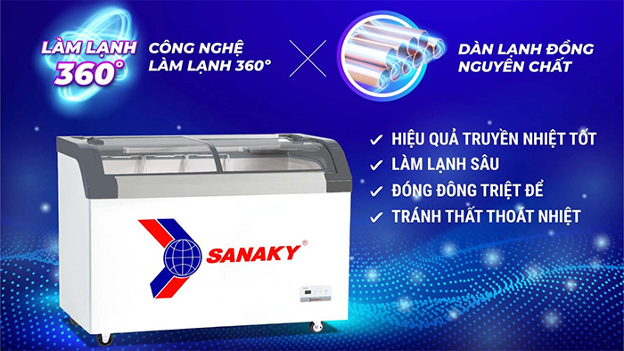 Tủ đông Sanaky VH-4899KB sử dụng công nghệ làm lạnh 360 độ