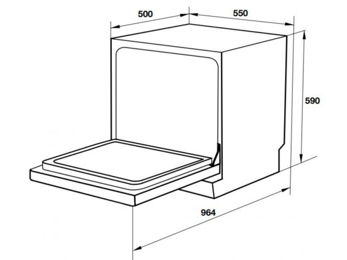 Kích thước máy rửa chén để bàn Hafele HDW-T5551B