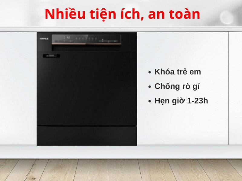 Hafele HDW-T5551B (538.21.340) có khóa trẻ em, hẹn giờ