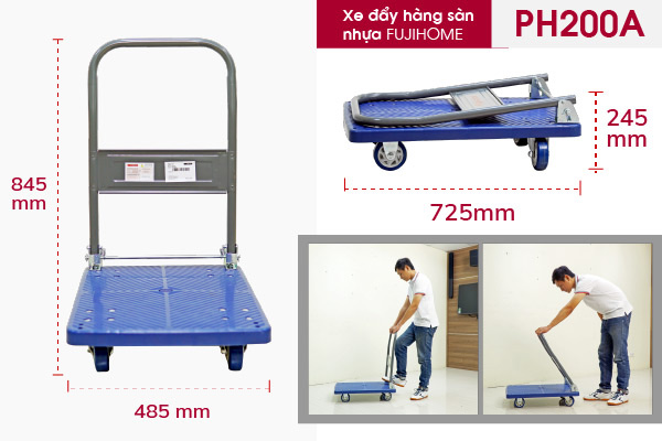 Xe đẩy hàng sàn nhựa FUJIHOME PH200A