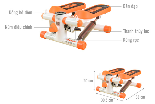 Cấu tạo của máy chạy tại chỗ Hasuta HMS-108