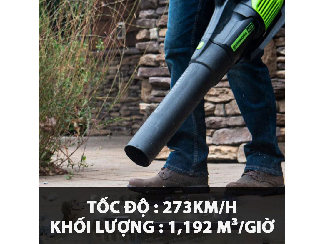 Máy thổi lá dùng pin Greenworks Pro 60V BL60L02