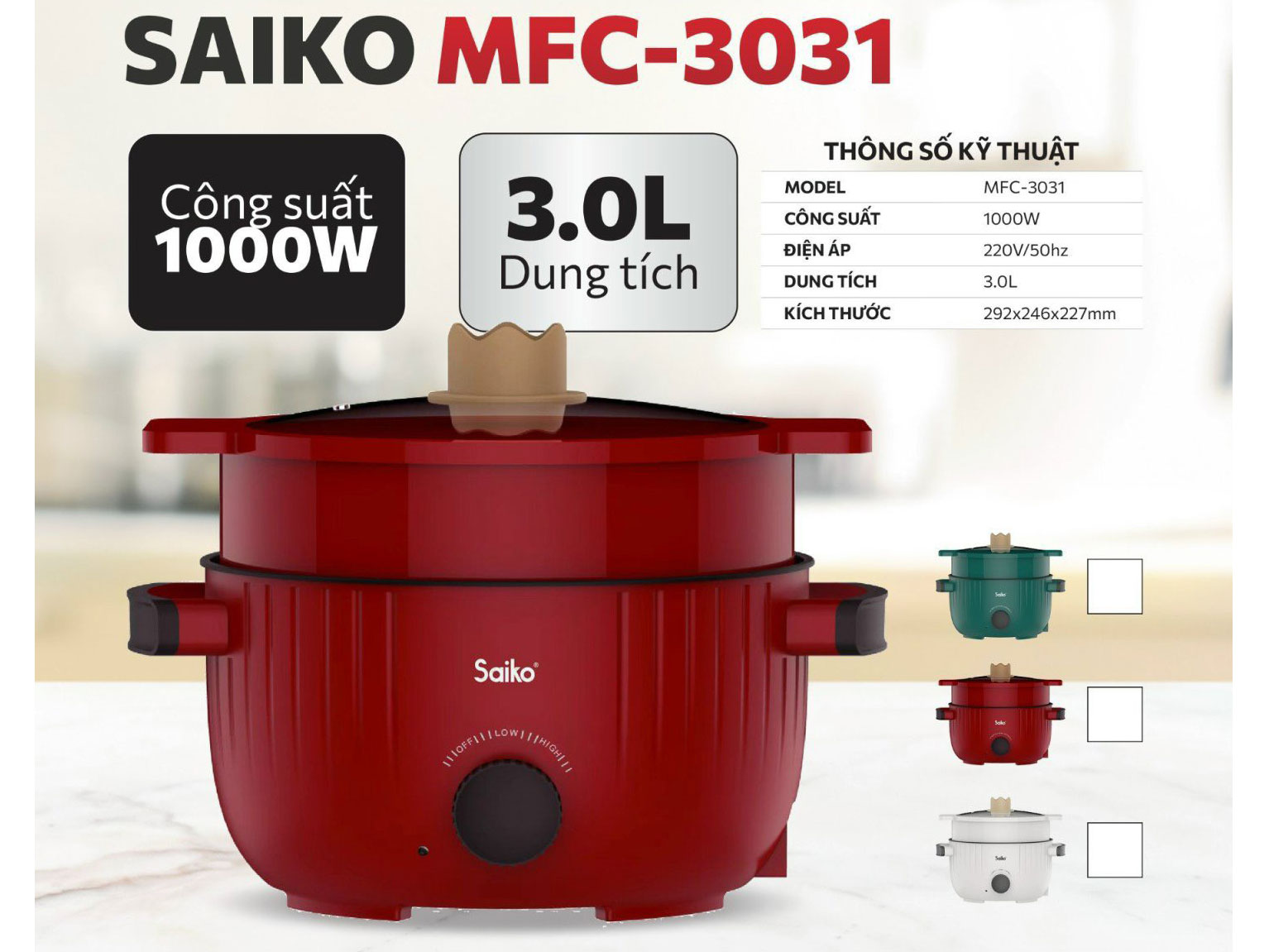 Nồi lẩu đa năng Saiko MFC-3031